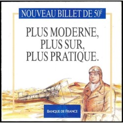 F 72 - Document Banque de France - 50 francs - Saint-Exupéry - Etat : SUP