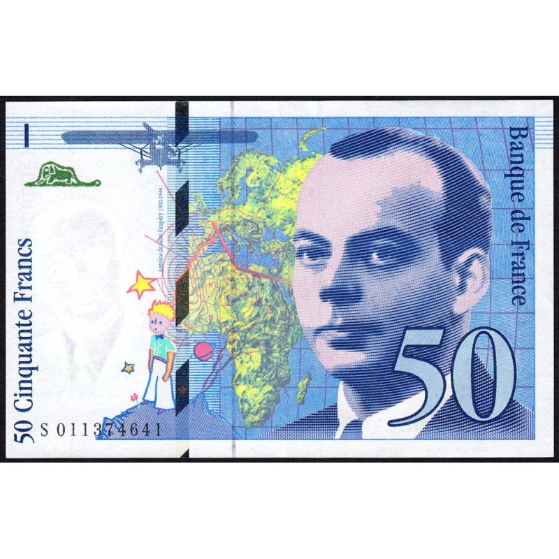 F 72-02 - 1993 - 50 francs - Saint-Exupéry - Série S - Etat : SUP+