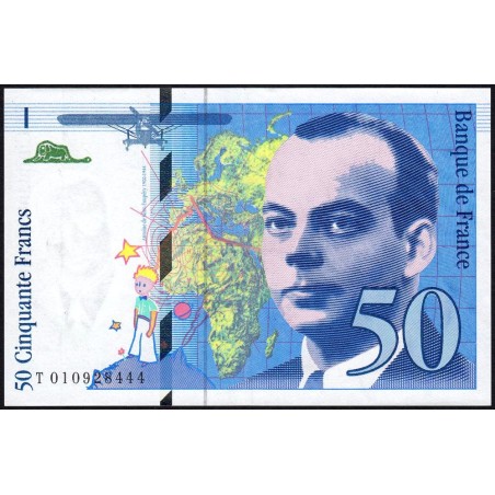 F 72-02 - 1993 - 50 francs - Saint-Exupéry - Série T - Etat : SUP+