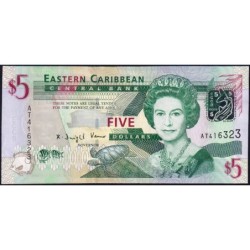 Etats de l'Est des Caraïbes - Pick 47a - 5 dollars - Série AT - 2008 - Etat : NEUF