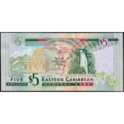 Etats de l'Est des Caraïbes - Pick 47a - 5 dollars - Série AT - 2008 - Etat : NEUF