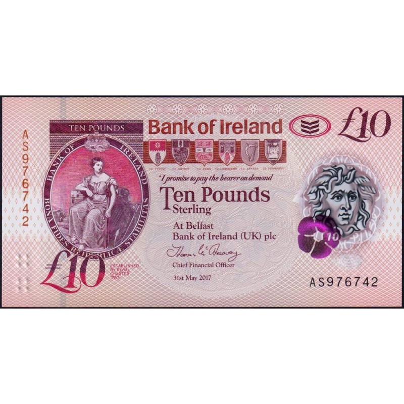 Irlande du Nord - Bank of Ireland - Pick 91 - 10 pounds - Série AS - 31/05/2017 - Etat : NEUF
