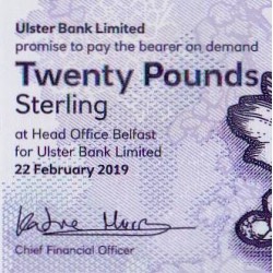 Irlande du Nord - Ulster Bank - Pick 345a - 20 pounds - Série AR - 22/02/2019 - Etat : NEUF