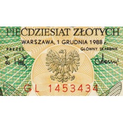 Pologne - Pick 142c_2 - 50 zlotych - Série GL - 01/12/1988 - Etat : SPL