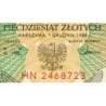 Pologne - Pick 142c_2 - 50 zlotych - Série HN - 01/12/1988 - Etat : NEUF