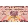 Pologne - Pick 143e_1 - 100 zlotych - Série NC - 01/06/1986 - Etat : SPL+