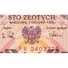 Pologne - Pick 143e_2 - 100 zlotych - Série PR - 01/12/1988 - Etat : NEUF