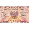 Pologne - Pick 143e_2 - 100 zlotych - Série TM - 01/12/1988 - Etat : pr.NEUF