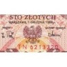 Pologne - Pick 143e_2 - 100 zlotych - Série TN - 01/12/1988 - Etat : pr.NEUF