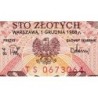 Pologne - Pick 143e_2 - 100 zlotych - Série TS - 01/12/1988 - Etat : NEUF