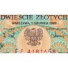 Pologne - Pick 144c_2 - 200 zlotych - Série EE - 01/12/1988 - Etat : NEUF