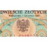 Pologne - Pick 144c_2 - 200 zlotych - Série EL - 01/12/1988 - Etat : SPL