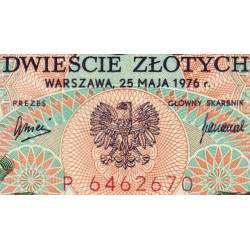 Pologne - Pick 144a_1 - 200 zlotych - Série P - 25/05/1975 - Etat : TTB+