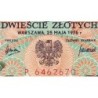 Pologne - Pick 144a_1 - 200 zlotych - Série P - 25/05/1975 - Etat : TTB+