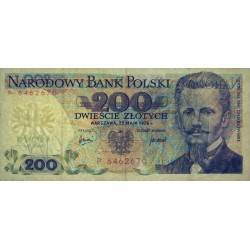 Pologne - Pick 144a_1 - 200 zlotych - Série P - 25/05/1975 - Etat : TTB+