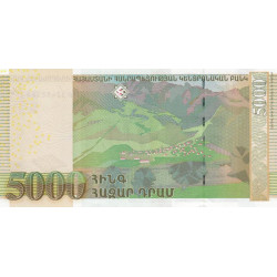Arménie - Pick 56 - 5'000 dram - Série ԲԲ - 2012 - Etat : NEUF