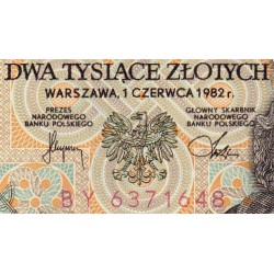 Pologne - Pick 147c - 2'000 zlotych - Série BY - 01/06/1982 - Etat : SPL+