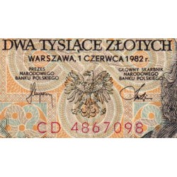 Pologne - Pick 147c - 2'000 zlotych - Série CD - 01/06/1982 - Etat : TB-