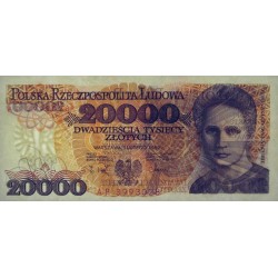 Pologne - Pick 152a_2 - 20'000 zlotych - Série AP - 01/02/1989 - Etat : NEUF