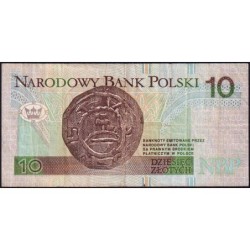 Pologne - Pick 173a_1 - 10 zlotych - Série AJ - 25/03/1994 - Etat : TTB-