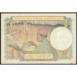 AOF - Pick 25_3 - 5 Francs - Série J.9604 - 06/05/1942 - Etat : TTB+