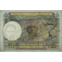 AOF - Pick 25_3 - 5 Francs - Série J.9604 - 06/05/1942 - Etat : TTB+