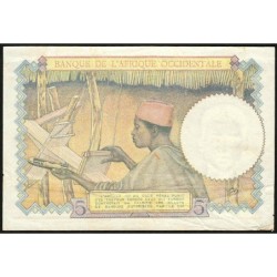 AOF - Pick 26 - 5 Francs - Série H.13296 - 02/03/1943 - Etat : TTB