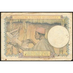 AOF - Pick 26 - 5 Francs - Série D.13356 - 02/03/1943 - Etat : TB