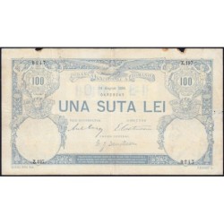 Roumanie - Pick 14_i1 - 100 lei - Série Z.197 - 14/08/1896 - Etat : TB-