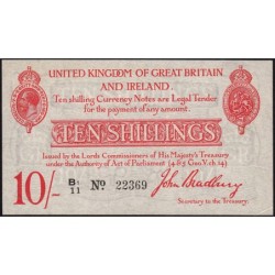 Royaume-Uni - Pick 348a_2 - 10 shillings - Série B1/11 - 1915 - Etat : SUP+