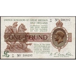 Royaume-Uni - Pick 359a - 1 pound - Série B1/62 - 1923 - Etat : TTB+