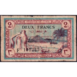 Régence de Tunis - Pick 56 - 2 francs - Série F - 15/07/1943 - Etat : B+