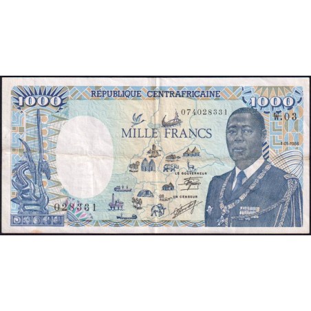 Centrafrique - Pick 16_1 - 1'000 francs - Série W.03 - 01/01/1986 - Etat : TTB