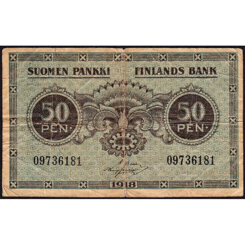 Finlande - Pick 34_7 - 50 penniä - 1918 - Etat : B