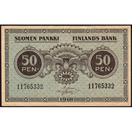 Finlande - Pick 34_7 - 50 penniä - 1918 - Etat : TTB+