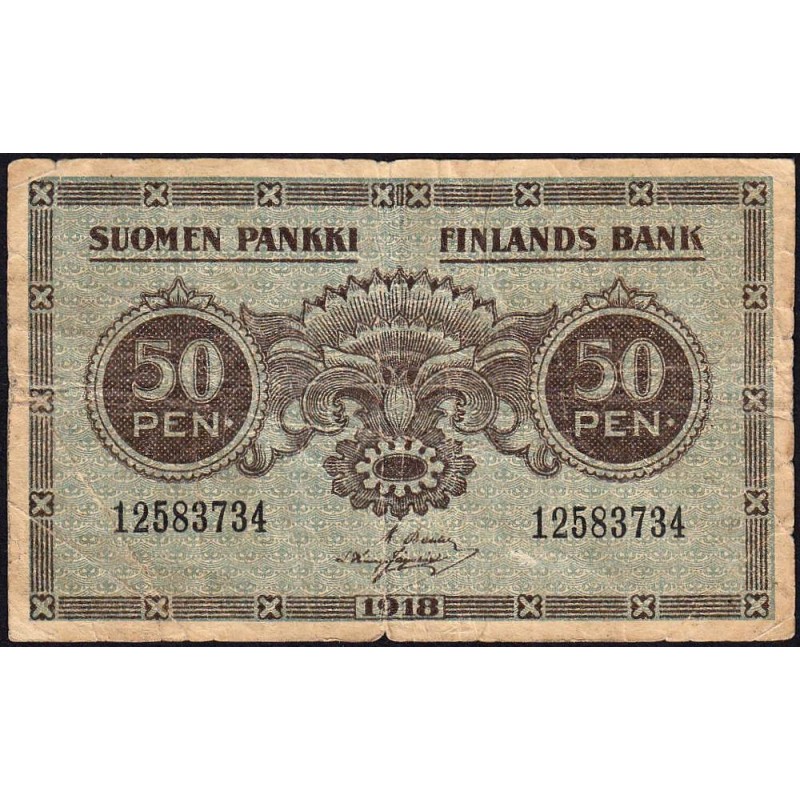 Finlande - Pick 34_7 - 50 penniä - 1918 - Etat : B