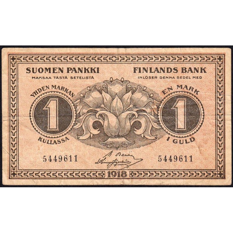 Finlande - Pick 35_4 - 1 markan kullassa - 1918 - Etat : TB+