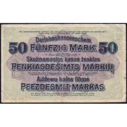 Allemagne - Emission de Kowno (Lituanie) - Pick R 132 - 50 mark - Série A - 04/04/1918 - Etat : TB