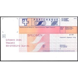Suisse - Postchèque spécimen - 1980 - Etat : SPL