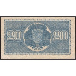 Finlande - Pick 86_2 - 20 markkaa - Litt. B - Série U - 1945 (1948) - Etat : TB-