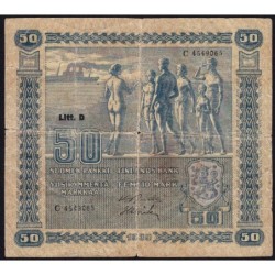 Finlande - Pick 72a_18 - 50 markkaa - Litt. D - Série C - 1939 - Etat : TB-