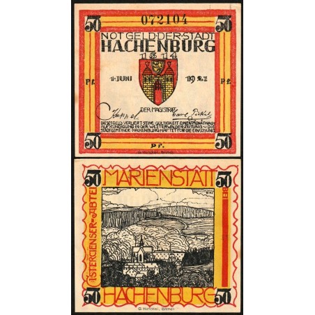 Allemagne - Notgeld - Hachenburg - 50 pfennig - 01/06/1921 - Type a - Etat : SUP