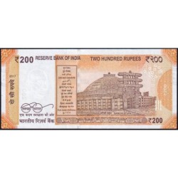 Inde - Pick 113a_1r (remplacement) - 200 rupees - Série 7AK✽ - Sans lettre - 2017 - Etat : NEUF