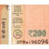 Inde - Pick 113d_1r (remplacement) - 200 rupees - Série 2FM✽ - Sans lettre - 2020 - Etat : NEUF