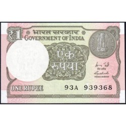 Inde - Pick 117a - 1 rupee - Série 93A - Lettre L - 2015 - Etat : NEUF