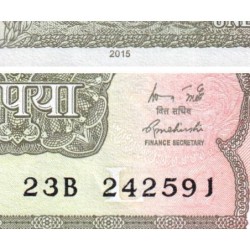 Inde - Pick 117a - 1 rupee - Série 23B - Lettre L - 2015 - Etat : NEUF