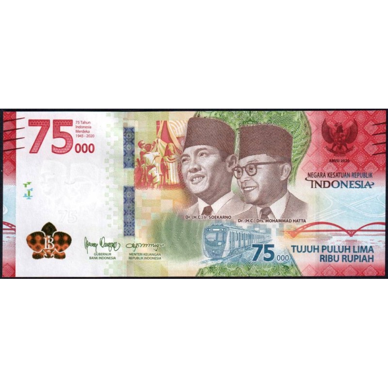 Indonésie - Pick 161 - 75'000 rupiah - Série CAP - 2020/2020 - Commémoratif - Etat : NEUF
