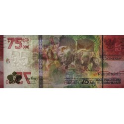 Indonésie - Pick 161 - 75'000 rupiah - Série CAP - 2020/2020 - Commémoratif - Etat : NEUF