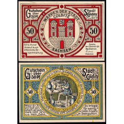 Allemagne - Notgeld - Colditz - 50 pfennig - Lettre O - 01/09/1921 - Etat : SPL