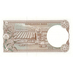 Bangladesh - Pick 25c_1 - 5 taka - Série ঘ - 03/1991 - Etat : NEUF